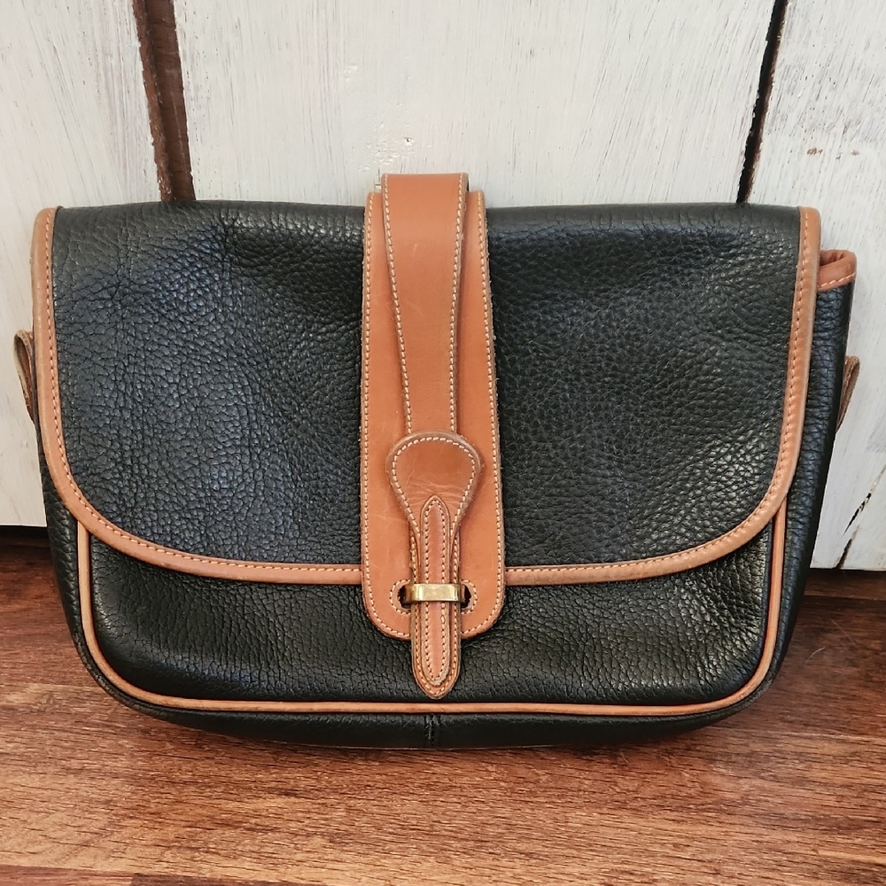 Vintage Dooney & Bourke All Weather Leather Equestrian Crossbody Bag
